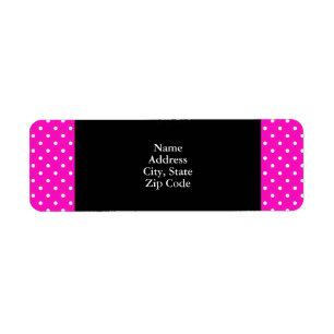 Étiquette Motif à points polka rose et blanc choquant