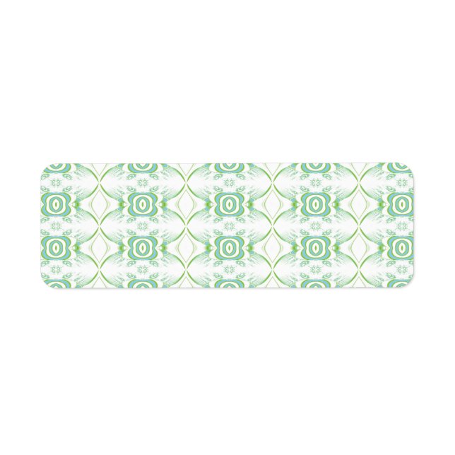 Étiquette Motif blanc et vert pâle. (Devant)
