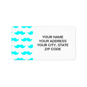 Étiquette Motif bleu et blanc 1 d'Aqua de moustache