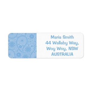 Étiquette motif Blue paisley