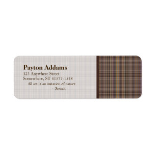 Étiquette Motif Brown de plaid de café