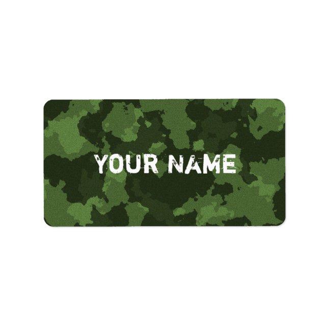 Étiquette Motif Camouflage vert de l'armée (Devant)