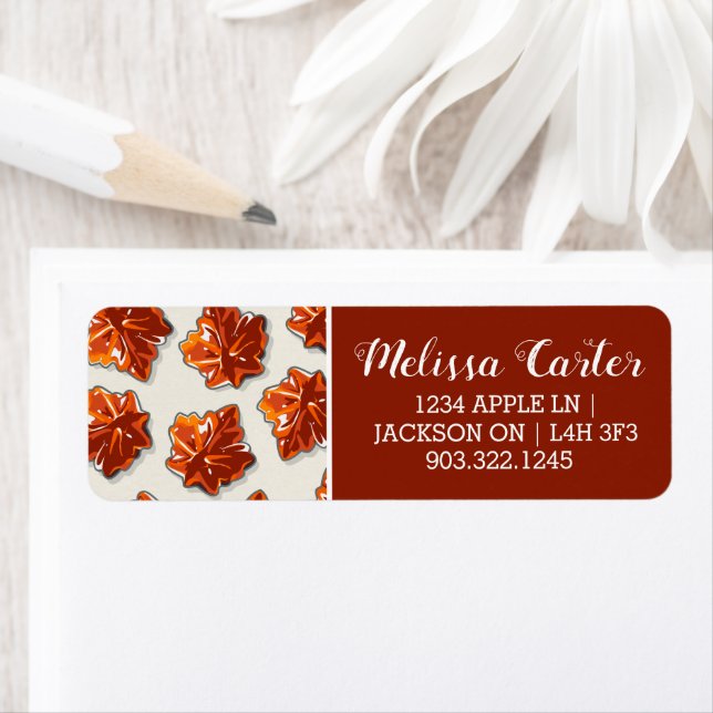 Étiquette Motif canadien de sirop d'érable (En situation)