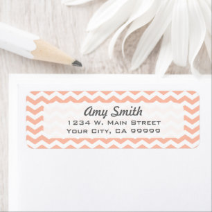 Étiquette Motif Chevron Stripes Peach Coral clair
