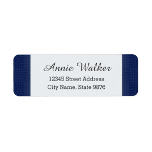 Étiquette Motif classique - Bleu Marine - Adresse de retour