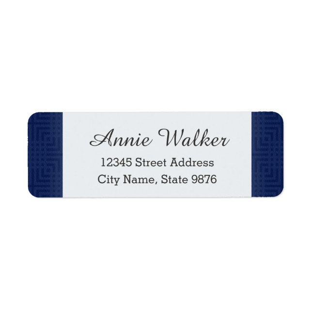 Étiquette Motif classique - Bleu Marine - Adresse de retour (Devant)