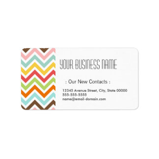 Étiquette Motif coloré Chevron Zigzag