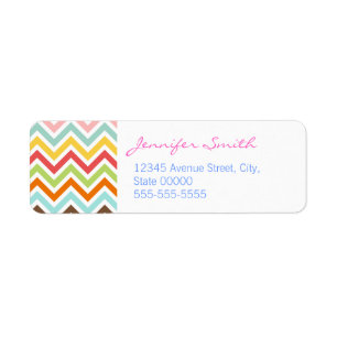 Étiquette Motif coloré de rayures de zigzag de Chevron