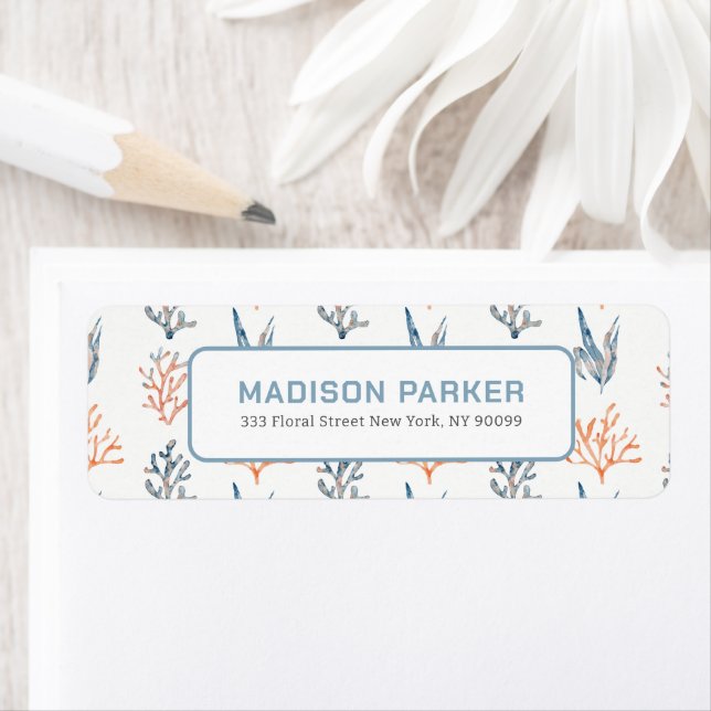 Étiquette Motif corail (En situation)