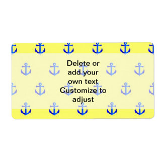 Étiquette Motif d'ancre jaune