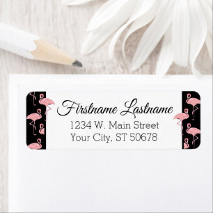 Étiquette Motif d'art d'été Hip Pink Flamants roses personna