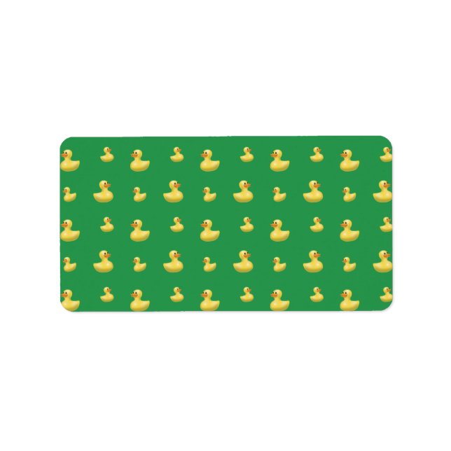 Étiquette Motif de canard en caoutchouc vert (Devant)