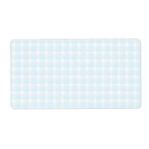 Étiquette Motif de contrôle de guingan. Bleu-clair et blanc