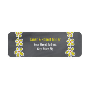 Étiquette Motif de fleurs jaune simple sur le tableau