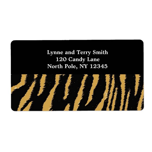 Étiquette Motif de fourrure de tigre sauvage (Devant)