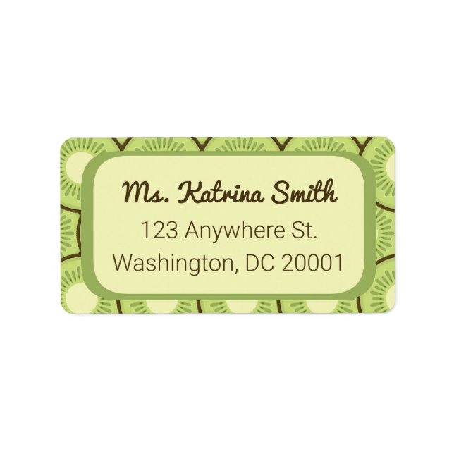 Étiquette Motif de fruits de Kiwi (Devant)