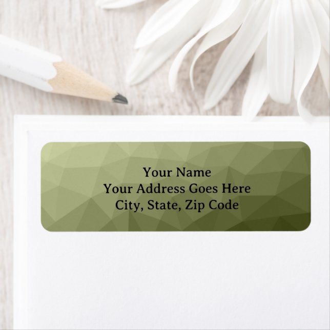 Étiquette Motif de maillage géométrique dégradé vert clair d (En situation)