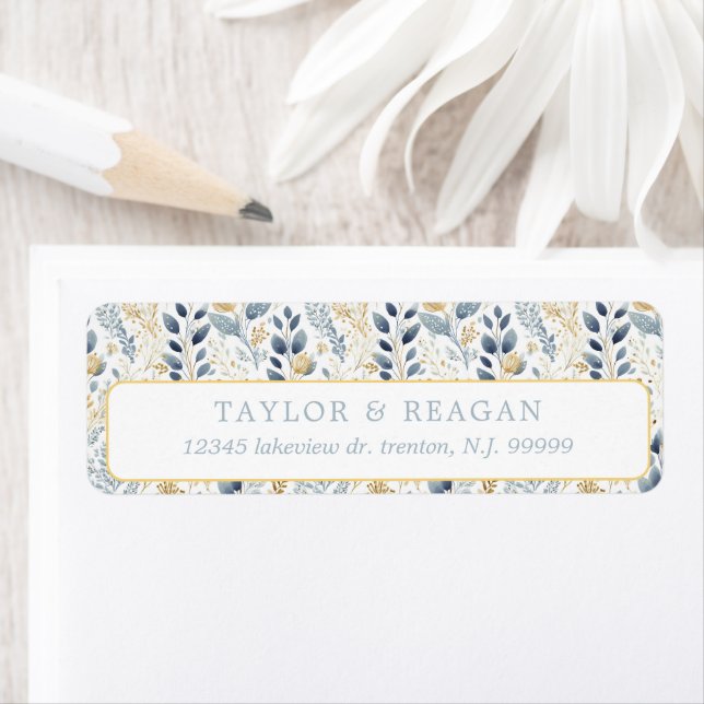 Étiquette Motif de Mariage de fleurs doux ID1045 (En situation)
