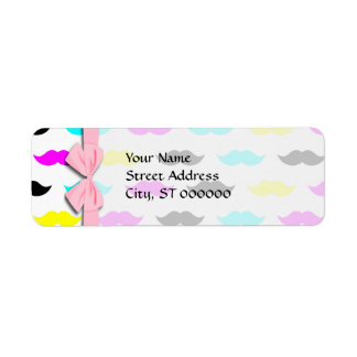 Étiquette motif de moustache hipster CMYK