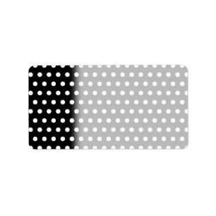 Étiquette Motif de point noir et blanc de polka. Tacheté