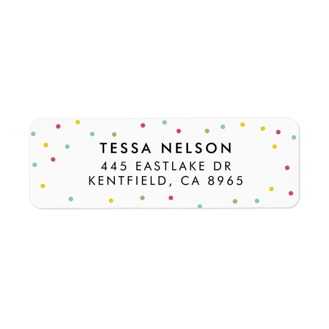 Étiquette Motif de points Confetti colorés (Devant)