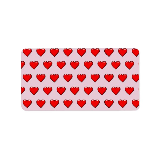 Étiquette Motif de Red Hearts (Devant)