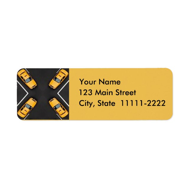 Étiquette Motif de taxi jaune vif (Devant)