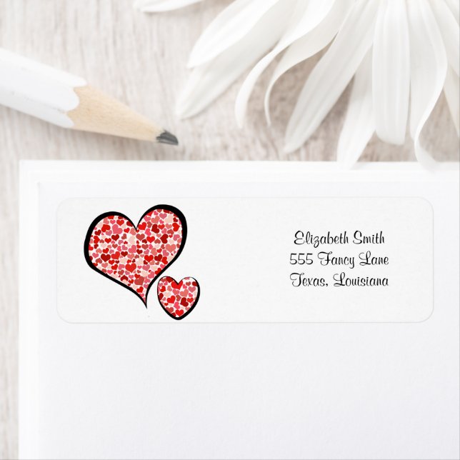Étiquette Motif Des Coeurs, Coeurs Rouges, Amour (En situation)