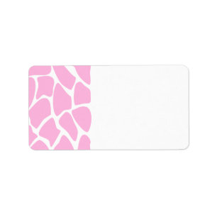 Étiquette Motif d'impression de girafe dans le rose de