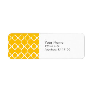 Étiquette Motif d'impression tribal Ikat géométrique jaune o