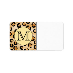 Étiquette Motif Empreinte de léopard Monogramme personnalis