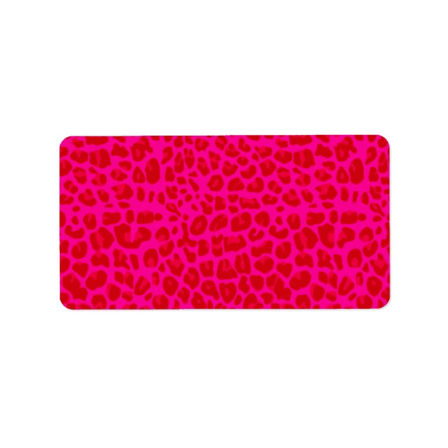 Étiquette Motif empreinte de léopard rose chaud Neon (Devant)