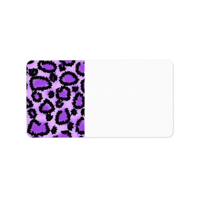 Étiquette Motif Empreinte de léopard violet et noir. (Devant)