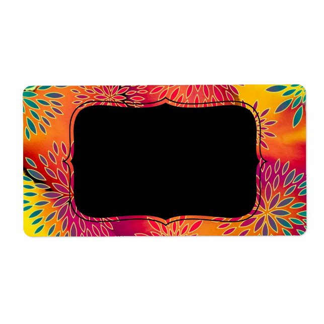 Étiquette Motif floral et aquarelle peinture Abstraite (Devant)
