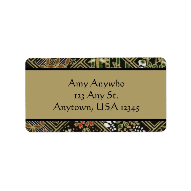 Étiquette Motif japonais vintage (Devant)