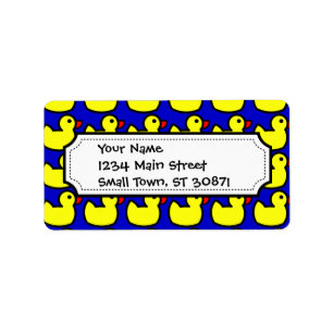 Étiquette Motif mignon en caoutchouc jaune lumineux mignon