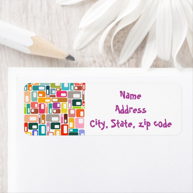 Étiquette Motif moderne du milieu du siècle (En situation)