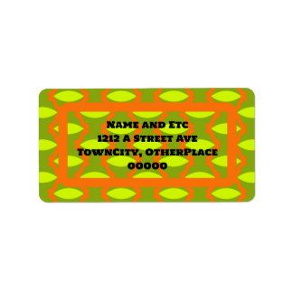 Étiquette Motif ovale vert et orange