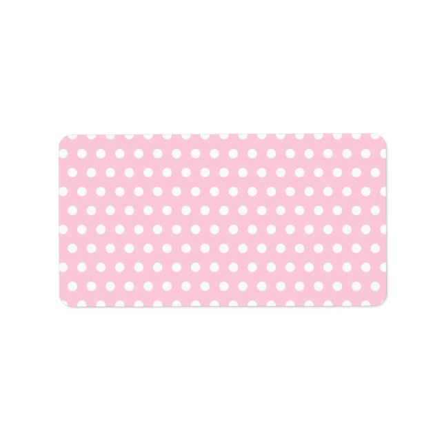 Étiquette Motif Polka Rose et Blanc. Spotty. (Devant)