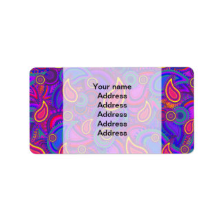 Étiquette Motif Purple Paisley