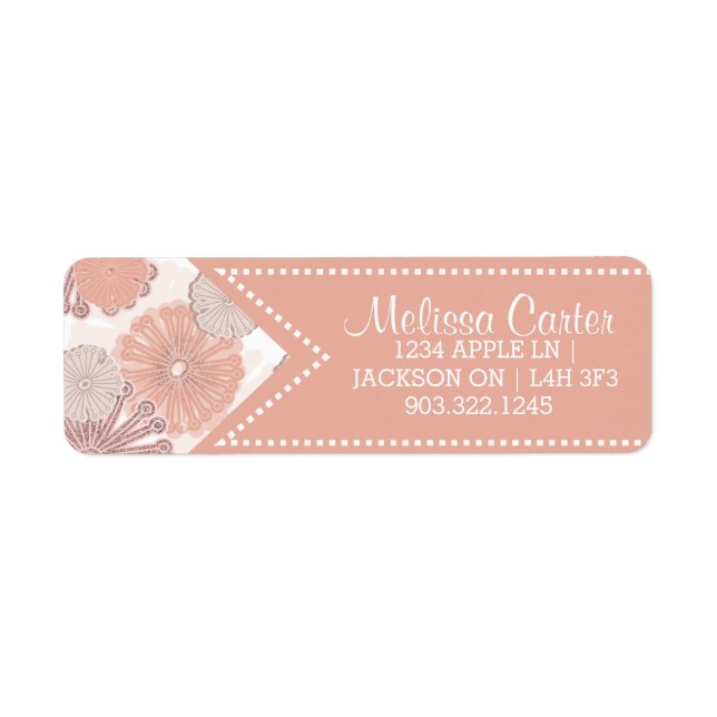 Étiquette Motif rose Gold Flower (Devant)