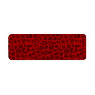 Étiquette Motif rouge d'empreinte de léopard