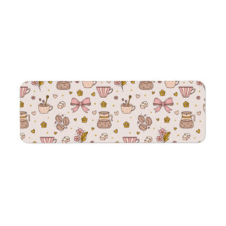 Étiquette Motif sans couture de café boho
