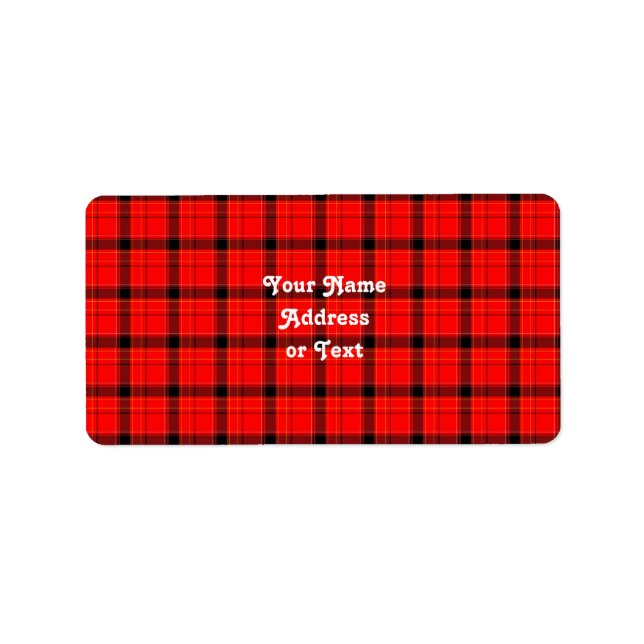 Étiquette Motif Tartan rouge (Devant)