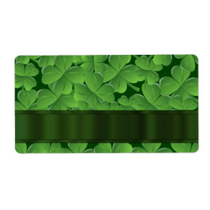 Étiquette Motif vert de shamrock