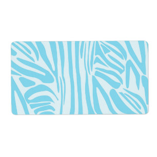 Étiquette Motif Zèbre Bleu