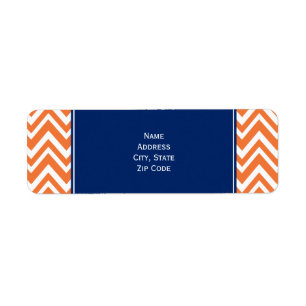 Étiquette Motif Zigzag orange avec Royal Blue