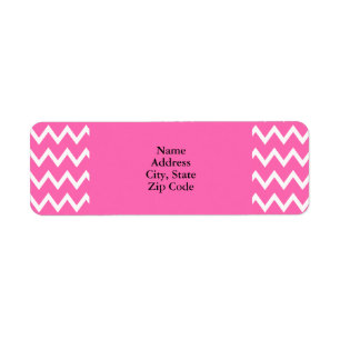Étiquette Motif Zigzag rose chaud