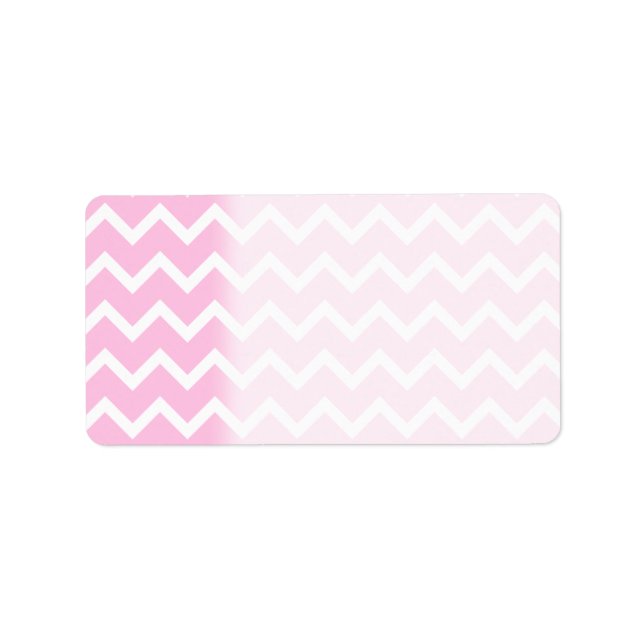 Étiquette Motif Zigzag rose pâle et blanc. (Devant)