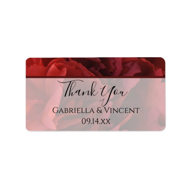 Étiquette Mots clés Red Floral Mariage Merci Favoriser (Devant)
